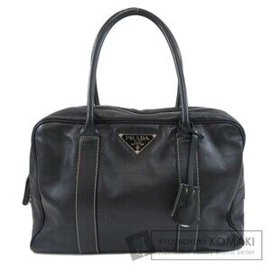 Prada black soft leather satchel handbag
